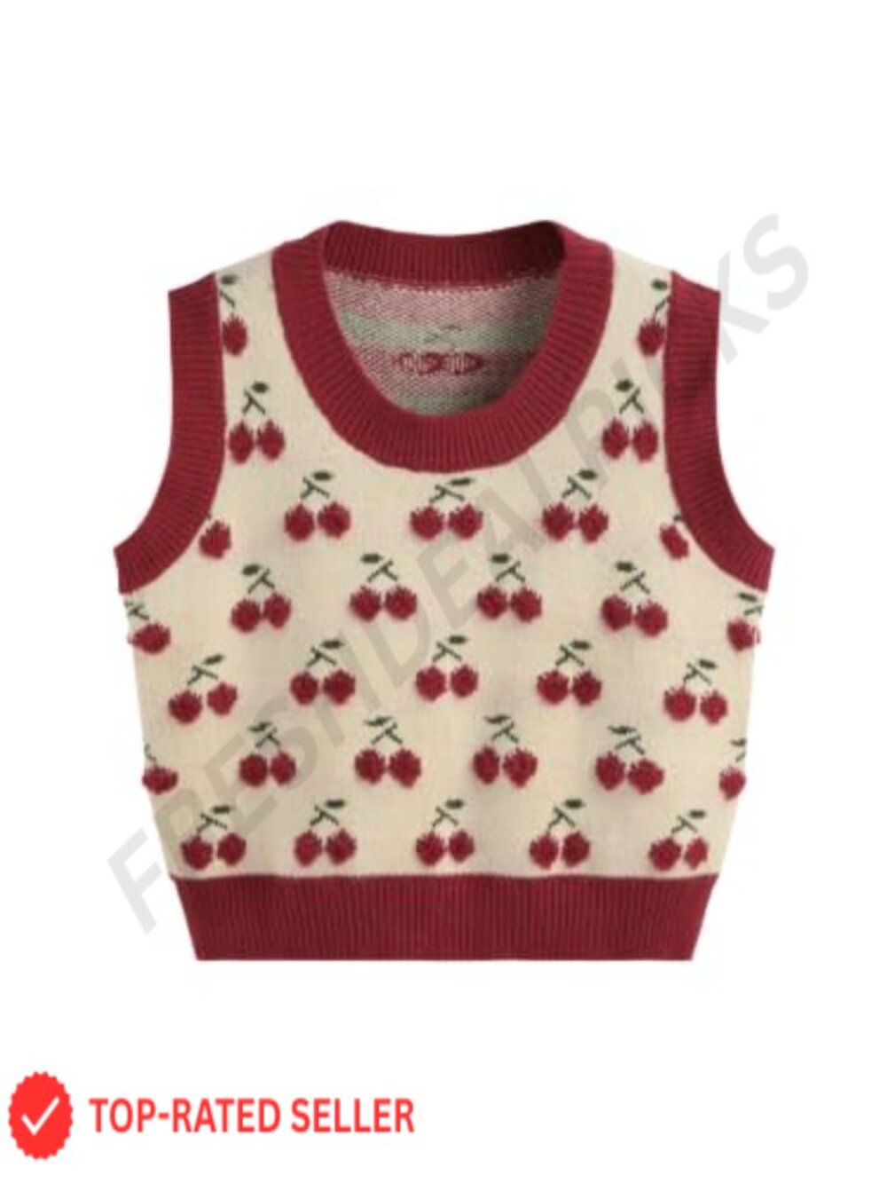 Sweater Vest Sleeveless Cropped Geometric Knit Fall Winter